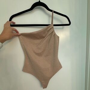 One-Shoulder Tan Bodysuit